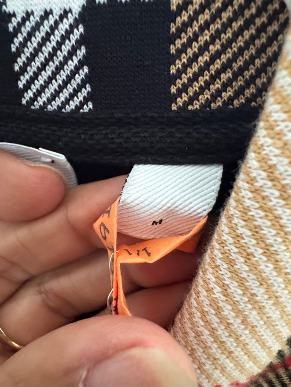 Burberry Black Polo with Signature Beige Check Collar - Picture 3 of 11
